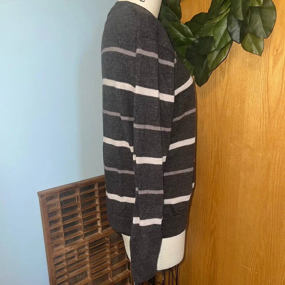 Banana Republic Men's Merino Wool Striped‎ Crewneck Sweater Size L